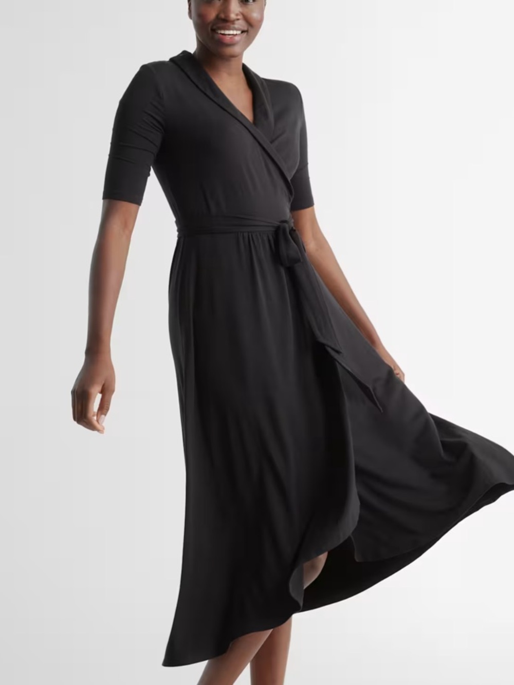 Quince Tencel Jersey Midi Wrap Dress